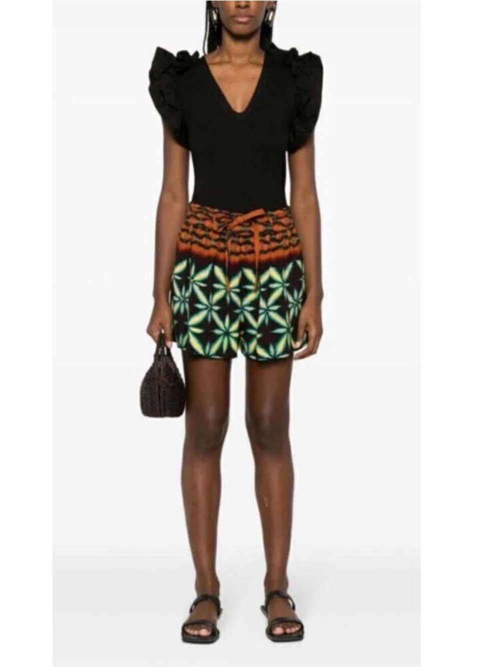 NWT Ulla Johnson Shorts Clementine in Olivinite Green Orange